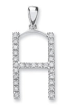 9ct White Gold 0.20ct Diamond H Initial - Luxury Watch - Certified Authentic - Swiss Made – Luxury Watch by Imperial T